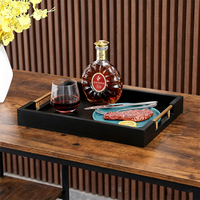 Plateau de service rectangulaire en bois de grande taille, fait main, durable et décoratif pour la maison moderne, idéal pour le Ramadan, Noël et Pâques