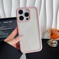 Casing Ponsel Akrilik Berlian Edge Diamond Cocok untuk Apple 17 Promax Diamond Set Case iPhone 16 Transparan DIY Pelindung Ponsel