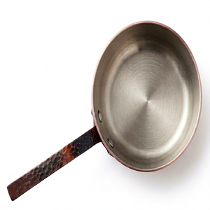 Copper Hammered Handle Sauce <b>Pan</b> And Copper Lid Minimalist Design Durable Metal Cookware For Gas And <b>Induction</b> Stoves - Product Image 1