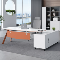 Nouveau bureau d'ordinateur moderne en panneaux, idéal pour les gamers, mobilier de bureau exécutif en forme de L pour la maison et l'école, style bois