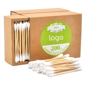 Bâtonnets de coton à double tête jetables en bambou pour le nettoyage et l'hygiène, outils de maquillage et de beauté, approvisionnement flexible mondial Chine Thaïlande - Product Image 1