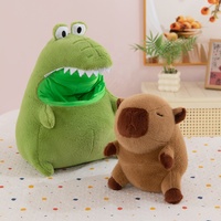 Divertido Peluche de Dinosaurio Comiendo Capibara, Juguete Creativo 2 en 1, Animal de Peluche Suave, Muñeco de Capibara Transformable en Cocodrilo, Regalo para Niños