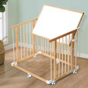 Cuna de madera multifuncional para bebés y niños pequeños, cama para niños con estándares EN716/ASTM - Product Image 3