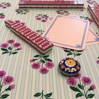 Table de Mahjong Américaine de Luxe Moderne avec Design Papillon en Acrylique, Boîte en Carton pour Jeux de Hasard