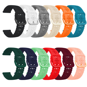 Bracelets en silicone à motif floral ajouré multicolores à libération rapide Upro pour montres connectées Samsung Watch4/5/6 20mm - Product Image 1