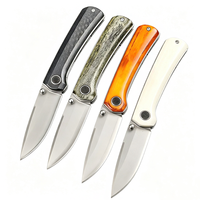 Couteau de poche pliable EDC portable avec manche en os de vache, couteau utilitaire pour le camping, la maison et l'usage quotidien