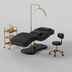 Cama de Belleza Eléctrica de Lujo con 3/4 Motores, Moderna, de Cuero PU, para Tratamientos Faciales y Spa, con Base de Luz LED, Cama para Pestañas - Product Image 2