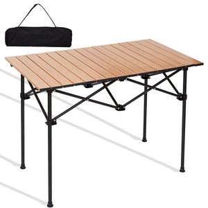 Camping <strong>Table</strong> <strong>Fold</strong> up Lightweight Compact <strong>Table</strong> 2-4 Person Portable <strong>Roll</strong> up Aluminum <strong>Table</strong> for Outdoor - Product Image 1