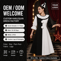 Disfraz de Joker para Cosplay, Halloween, Terror, Mitad Negro, Mitad Blanco, Traje de Payaso Empalmado, OEM, ODM, Logotipo Personalizado