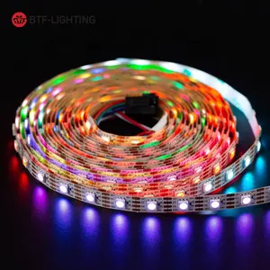 Setrip Led Warna Penuh Ws2813, Tali Led Warna Penuh Fleksibel Arah Kontrol Komputer 5V 16,4 Kaki Mode Kustom