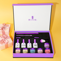 Kit de Gel à Tremper Séchage Rapide Longue Durée avec Base Coat, Activateur, Top Coat et Poudre Scintillante – Kit de Démarrage