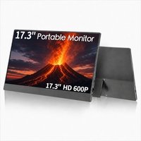 Moniteur portable double écran AHXJKA 17,3 pouces 1600x900 HD 60Hz USB-C, configuration triple écran avec un seul câble pour le travail et le jeu (Windows/Mac)