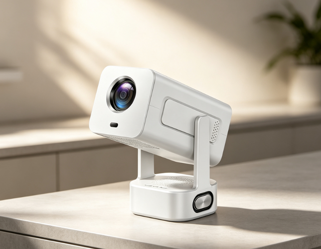C360 720P Portable Smart Projector Dual WiFi Wireless Screen Mirroring 4K Playback Multi Languages for Indoor Home Entertainment