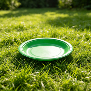 Otto piatti usa e getta verdi da 17 cm, piatti biodegradabili ecologici - Product Image 2