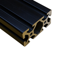 Cadre en aluminium industriel anodisé noir extrudé personnalisé de 6m 2020 3030 4040 4080 8080 fabricant de profilés d'extrusion en aluminium