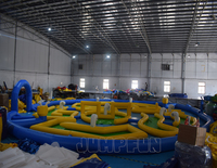 Mini piste de golf gonflable géant, 9 trous, 16m de diamètre, pour enfants