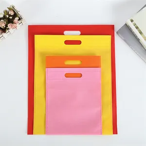 Pro service and quality customized printing non woven die-cut shopping bag handle tote bag