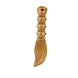 Llavero de madera de durazno tallado a mano con pagoda Wenchang de 7 o 9 pisos, adorno decorativo de caligrafía china, de Linglong Pavilion - Product Image 5
