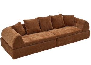 Canapé modulaire deux places Cloud - Design moderne, tissu en flanelle, idéal pour appartement, mobilier de salon, assise profonde et moelleuse - Product Image 2