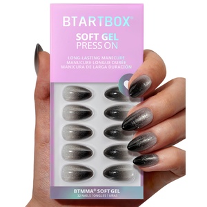 เล็บปลอม BTArtbox หรูหรา แบบอัลมอนด์ สำหรับฮาโลวีน สีดำไล่เฉดแบบเจลนิ่ม เงางาม ขายส่ง - Product Image 1
