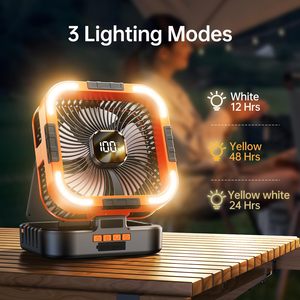 Ventilador Solar Portátil con Estructura de Oscilación Automática, Batería de Larga Duración de 10000 mAh para Exteriores - Product Image 4
