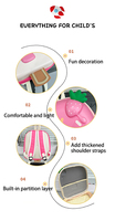 Sac à dos universel pour enfants, design de crème glacée de dessin animé, cadre interne, fermeture éclair, doublure en polyester imperméable, ceinture à coussin d'air