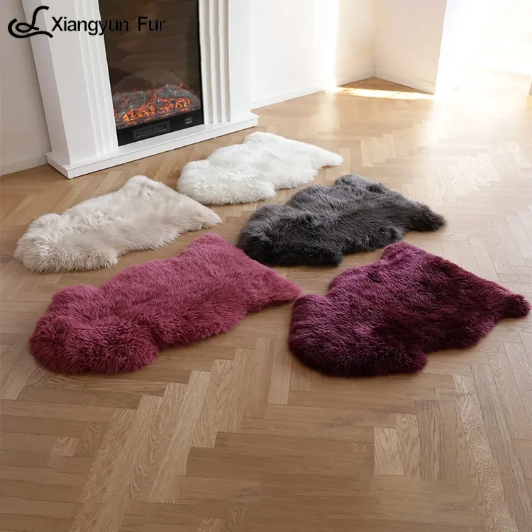 Factory Price Genuine Premium Quality Fur Throw Blanket Fur Sheepskin Rug