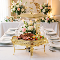 Offre Spéciale : Plat de Présentation Doré en Acier Inoxydable – Réchaud de Buffet de Luxe Doré pour Traiteur et Fêtes