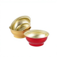 Bol en aluminium doré de qualité alimentaire vide de 180 ml, 250 ml, 300 ml avec EOE pour soupe, bouillie, nid d'oiseau