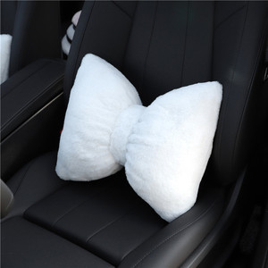 Coussin de tête de siège auto en peluche, imitation fourrure de lapin, support de nuque, coussin de soutien, chaud et confortable pour l'hiver, ensemble d'accessoires automobiles - Product Image 3