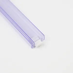 Tubes et tuyaux carrés en plastique transparents, perforés, en PVC/PETG IC, 1 pièce