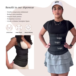 Nuovo Corsetto Colombiano Faha <span class=keywords><strong>per</strong></span> Correzione Posturale, Fascia Modellante con 3 Cinghie, Chiusura con Ganci, 100% Lattice, Gilet Modellante con 3 Lacci - Product Image 5