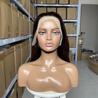 Peluca de Encaje Frontal Color Chocolate Marrón de Primera Calidad, 300% de Densidad, Peluca Bob Ligera para Verano, Cabello Natural 16A, Sin Pegamento