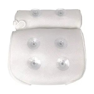 Hot Sales Home Bath Tub 3D Air Mesh Bath Rest Breathable Non Slip Spa Bath Pillow With 6 Suction Cups Bathtub Pillow