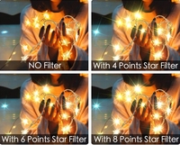 Filtres étoiles réglables à écran croisé, 4 Points, 6 Points, 8 Points, 49mm, 52mm, 58mm, 67mm, 72mm