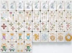 Bộ cờ Mahjong Mỹ mạ vàng, đính đá quý, ngọc trai, pha lê, phong cách hoàng gia sang trọng, bán buôn theo yêu cầu - Product Image 3