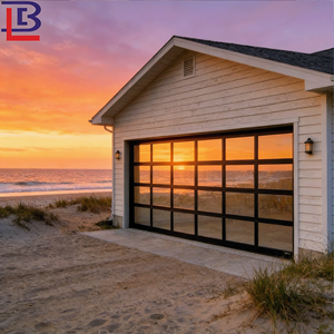 Puerta de Garaje Aislada de Cuatro Paneles de Vidrio de 15x7, Puertas de Garaje Modernas de Vidrio - Product Image 5