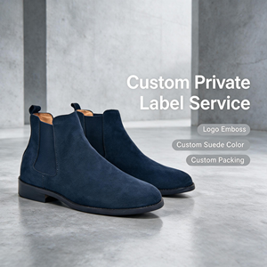 Heren Chelsea <span class=keywords><strong>Boots</strong></span> van Koeien Suède, Instapmodel met Elastische Bies, Volledig Lederen Casual Dress Ankle <span class=keywords><strong>Boots</strong></span> OEM ODM 120 Paar MOQ Groothandel - Product Image 5