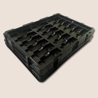 Plateau antistatique en PET, couleur et taille personnalisées, pour emballage de composants électroniques (condensateurs, résistances, diodes) en usine