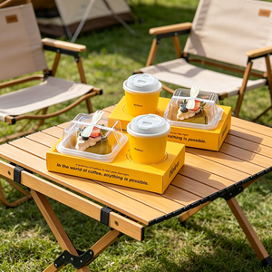 Caja Combinada Personalizada <span class=keywords><strong>para</strong></span> Café y Postres, Bandeja <span class=keywords><strong>para</strong></span> Llevar con Portavasos <span class=keywords><strong>para</strong></span> Cafetería y Panadería, OEM ODM - Product Image 5