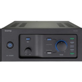 เพาเวอร์แอมป์แบบหลายช่องสัญญาณ Biamp 120W สเตอริโอ ติดตั้งบนชั้นวาง ตัวเครื่องโลหะทรงสี่เหลี่ยม ควบคุมด้วยปุ่ม - Product Image 1