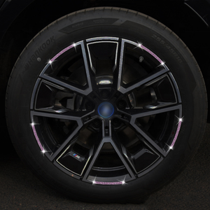 Juego de pegatinas de diamante para llanta de rueda de coche, pegatinas de diamantes de imitación para seguridad en carretera, tira reflectante para neumático de motocicleta, 5 uds. Por Set - Product Image 2