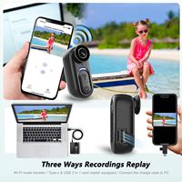 Mini caméra corporelle 4K 128 Go, caméra de corps d'action au format pouce, caméras de sport portables, enregistrement POV mains libres, support de casque