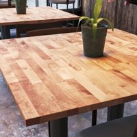 Offre Spéciale de boucher de comptoir peint aux UV avec dessus de table en bouleau Reshine