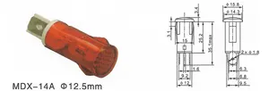 ZS46 MDX-14A 12.5mm kırmızı yeşil 12v 24v Pilot sinyal lambası motosiklet Led gösterge ışığı