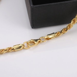 Collier à maillons en argent 925 plaqué or jaune personnalisé MS-506 - Product Image 4