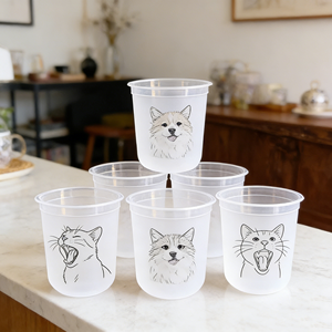 แก้วพลาสติก PET แบบใช้แล้วทิ้ง ขนาด 8oz 9oz 16oz 24oz 32oz (500ml) ราคาถูก สำหรับเครื่องดื่มเย็น  รับผลิตแบบ OEM/ODM พร้อมพิมพ์โลโก้  ลายคริสต์มาส/งานแต่งงาน  แบบฝ้า - Product Image 1