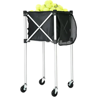 Corbeille à balles de tennis pliable, grande capacité, en tissu Oxford 600D, avec cadre métallique et roulettes à 360° °   Roues en PU