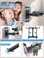 Support de tablette réglable 3-en-1 X-World en ABS pour appuie-tête de voiture, compatible avec iPad, Fire HD et autres tablettes PC essentielles