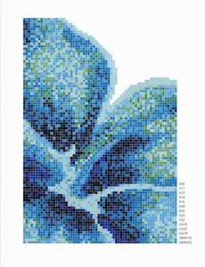 Angepasst Blau Glas Schwimmbad Wandbild Kunst Mosaik Mit Blume Muster